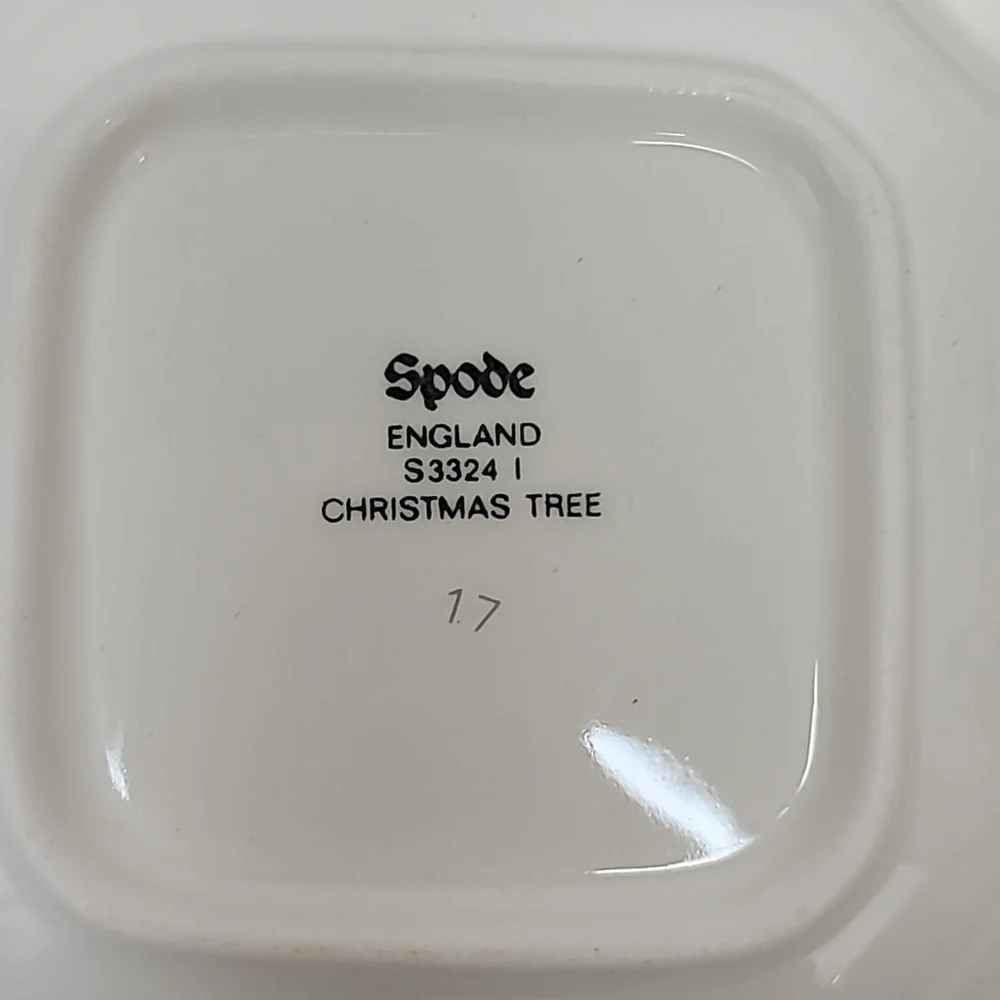 Spode Christmas Tree Classic Vintage Collectible Ceramic Square Ash Tray